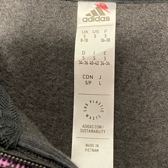 ADIDAS Tiro Winterized Hoodie Sweatshirt Track Jacket Black Lilac 3/4 Zip S NWT - Picture 10 of 16